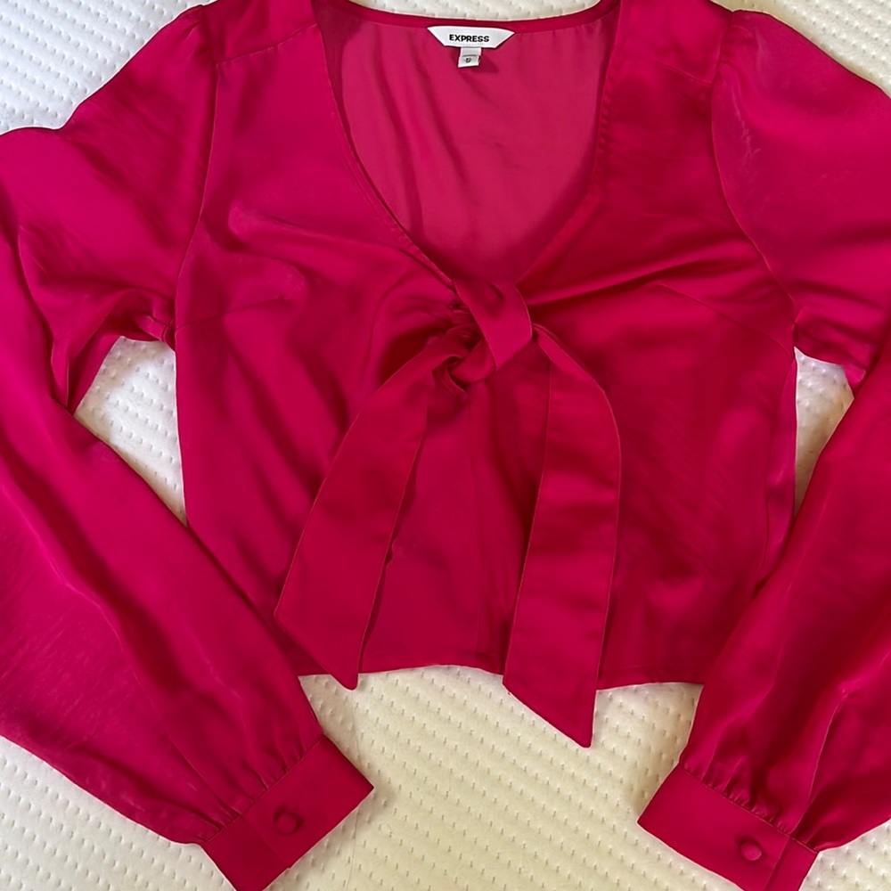 Express Hot Pink Valentines Day Crop Top